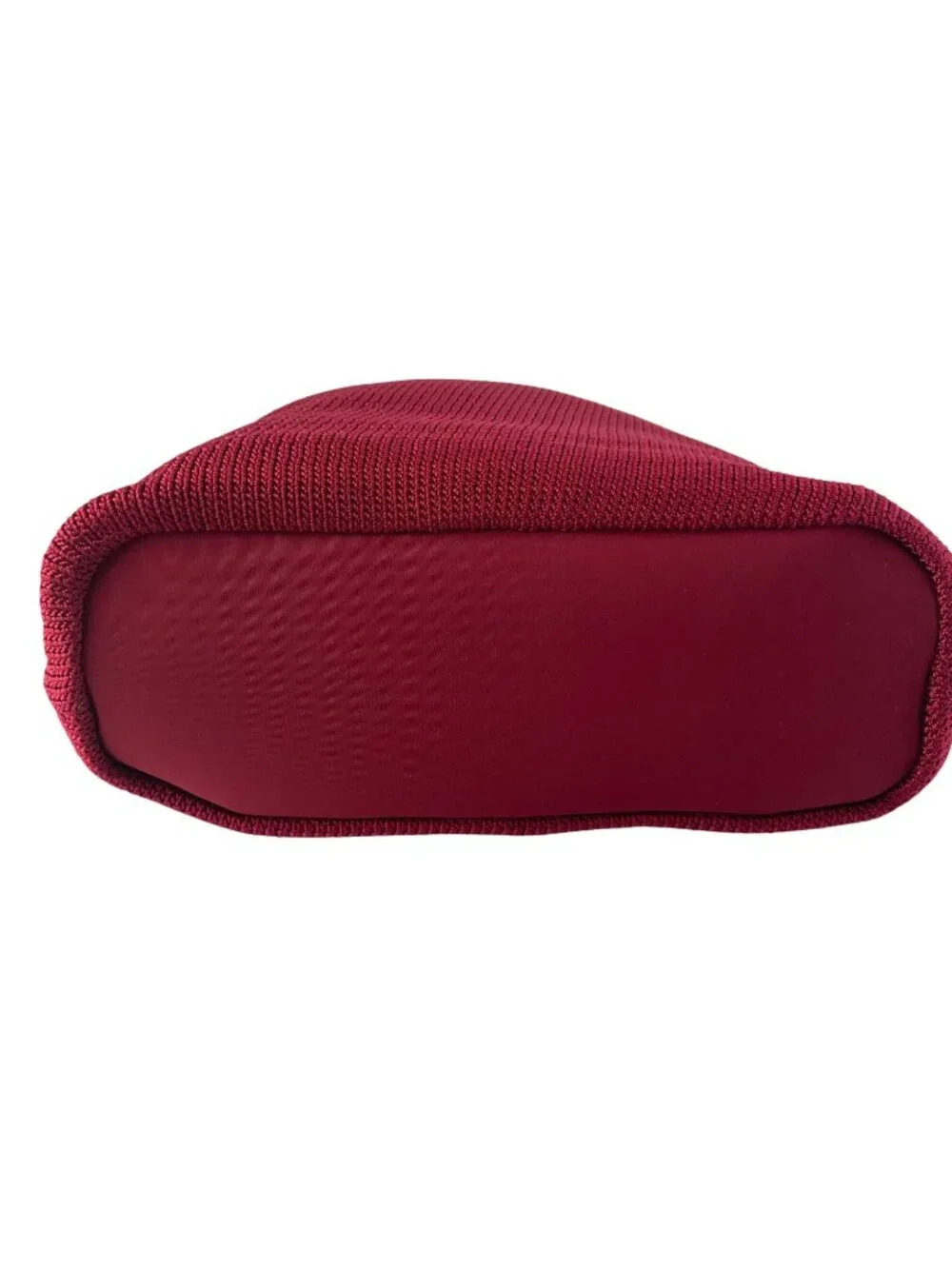 The Sak Hobo Purse Handbag Tote Red White Colorblock Nylon Knit Casual